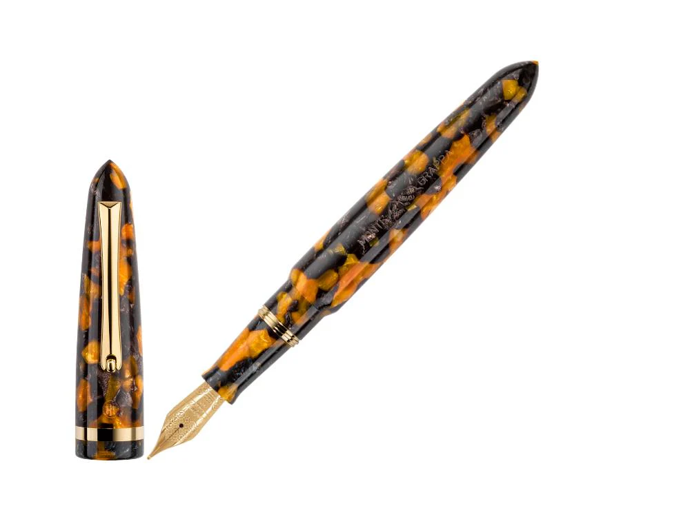 Montegrappa Venetia Havana Amber Fountain Pen, Amber, 14k Gold, ISVEN_4O - Image 2