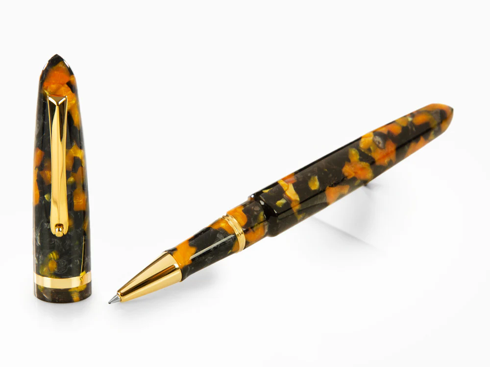 Montegrappa Venetia Havana Amber Rollerball pen, Gold plated, ISVENRAO - Image 2