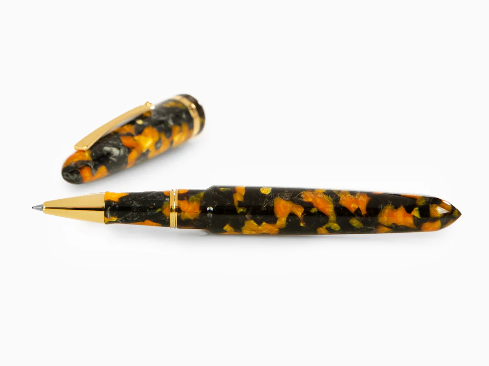 Montegrappa Venetia Havana Amber Rollerball pen, Gold plated, ISVENRAO - Image 7