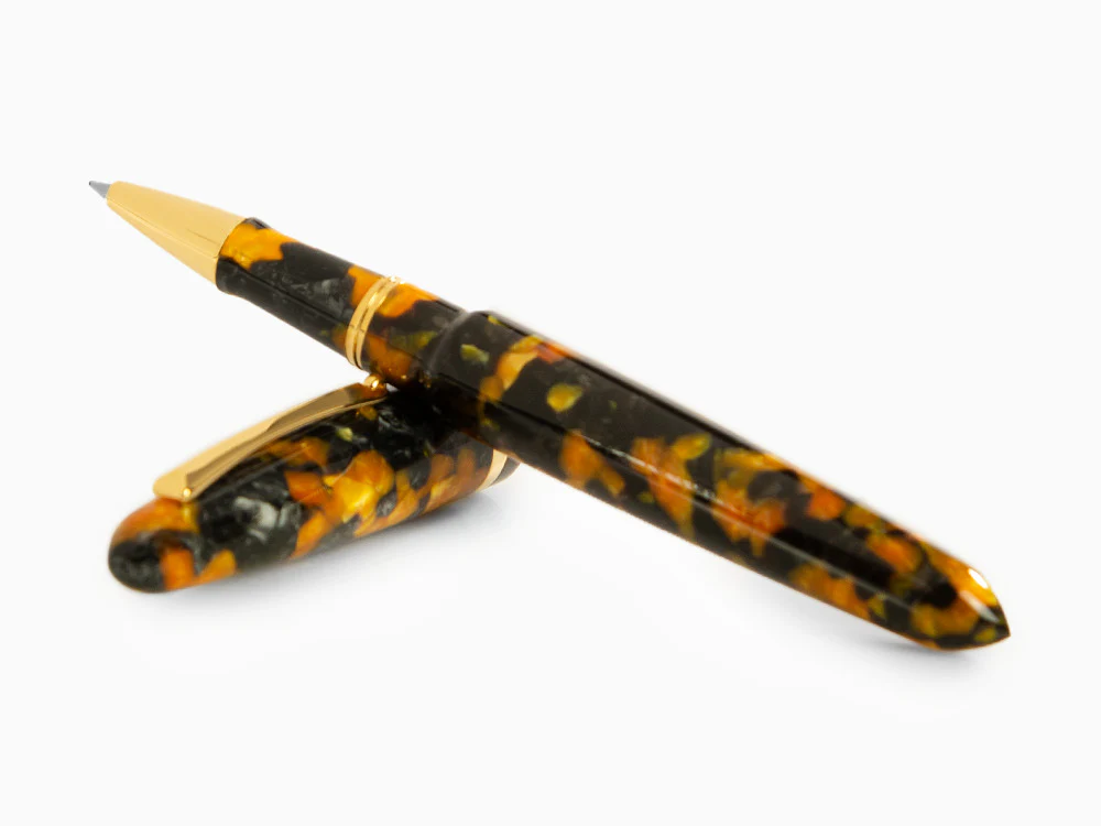 Montegrappa Venetia Havana Amber Rollerball pen, Gold plated, ISVENRAO - Image 8