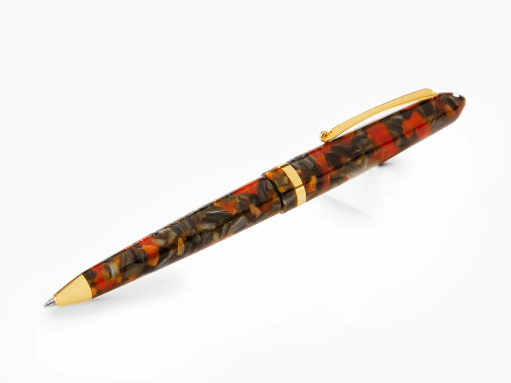Montegrappa Venetia Plume Agate Ballpoint pen, Orange, Gold plated, ISVENBAJ - Image 2