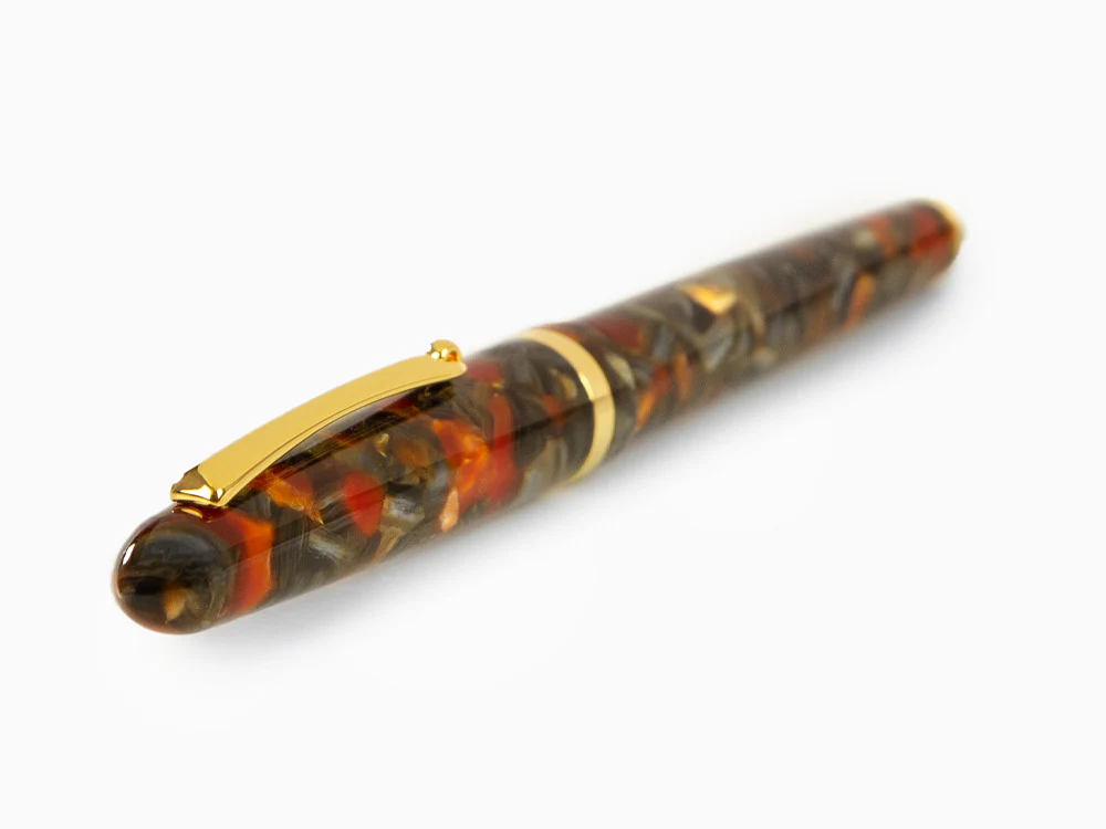 Montegrappa Venetia Plume Agate Ballpoint pen, Orange, Gold plated, ISVENBAJ - Image 6