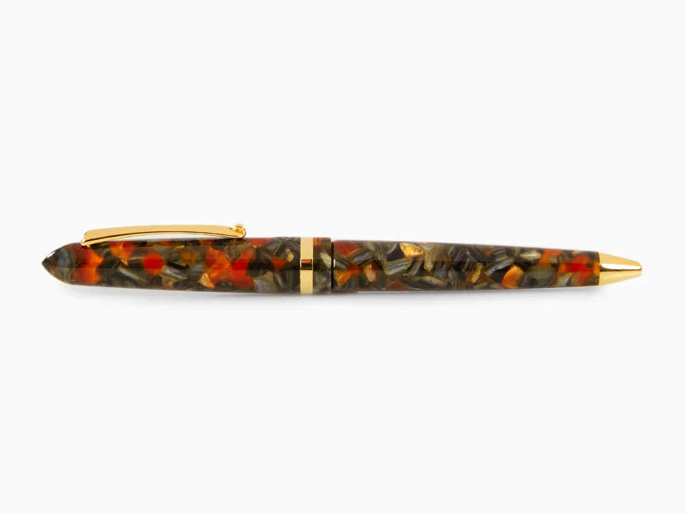 Montegrappa Venetia Plume Agate Ballpoint pen, Orange, Gold plated, ISVENBAJ - Image 8