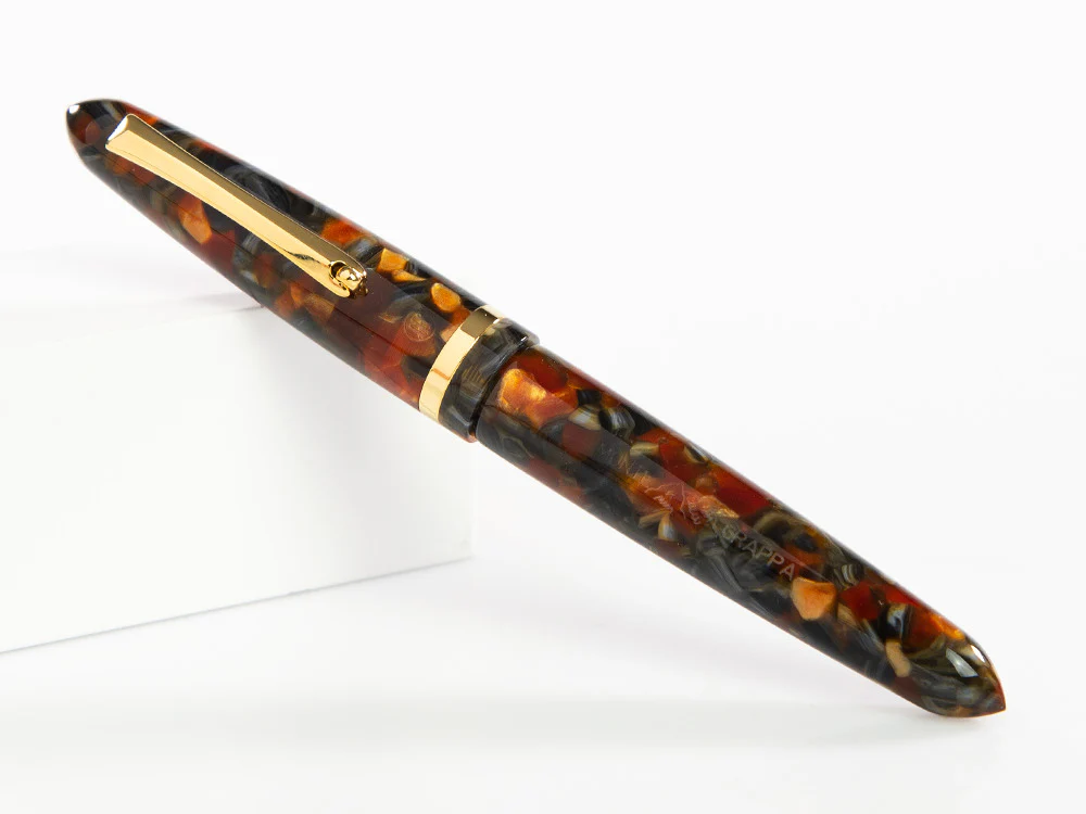 Montegrappa Venetia Plume Agate Rollerball pen, Orange, Gold plated, ISVENRAJ - Image 3