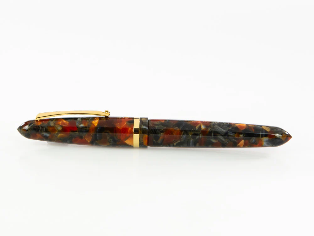 Montegrappa Venetia Plume Agate Rollerball pen, Orange, Gold plated, ISVENRAJ - Image 9