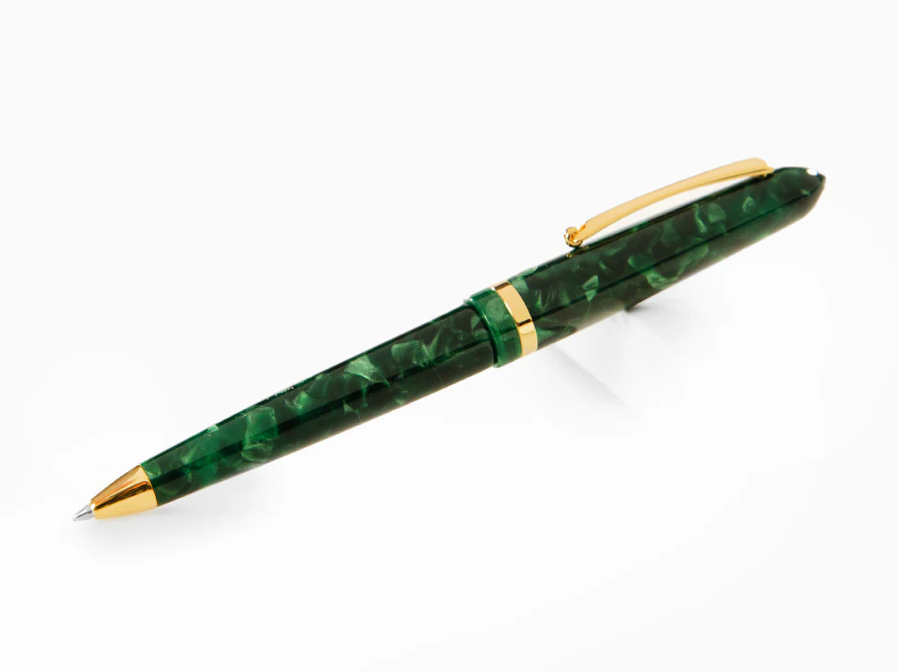 Montegrappa Venetia Vintage Conifer Ballpoint pen, Green, Gold plated, ISVENBAG - Image 2