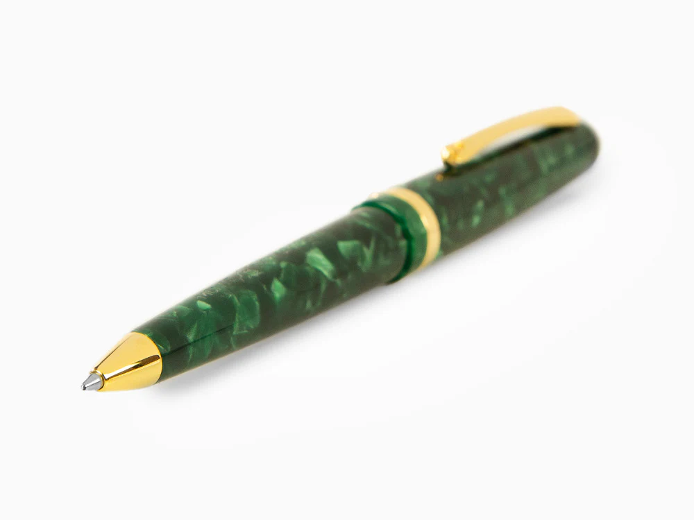 Montegrappa Venetia Vintage Conifer Ballpoint pen, Green, Gold plated, ISVENBAG - Image 7