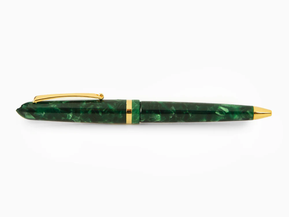 Montegrappa Venetia Vintage Conifer Ballpoint pen, Green, Gold plated, ISVENBAG - Image 8
