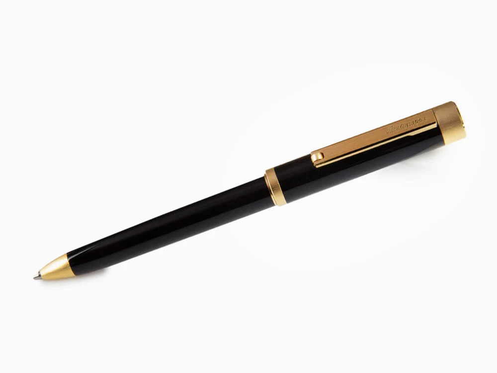 Montegrappa Zero Ballpoint pen, Black Resin, Yellow gold trims, ISZETBBY - Image 2