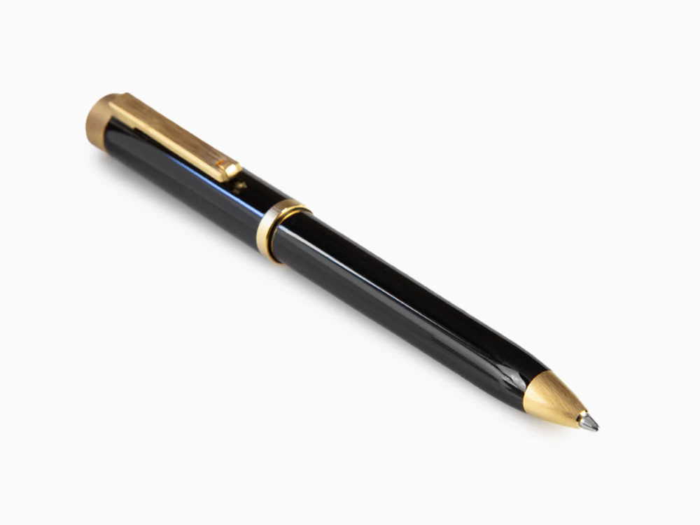 Montegrappa Zero Ballpoint pen, Black Resin, Yellow gold trims, ISZETBBY - Image 4