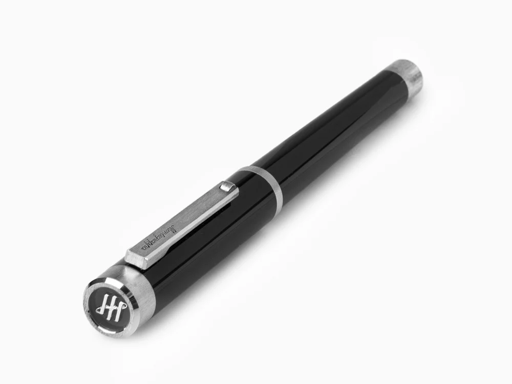 Montegrappa Zero Fountain Pen, Black, Palladium IP, 14K Gold, ISZEI-4P - Image 6