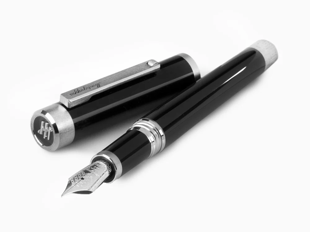 Montegrappa Zero Fountain Pen, Black, Palladium IP, 14K Gold, ISZEI-4P - Image 7