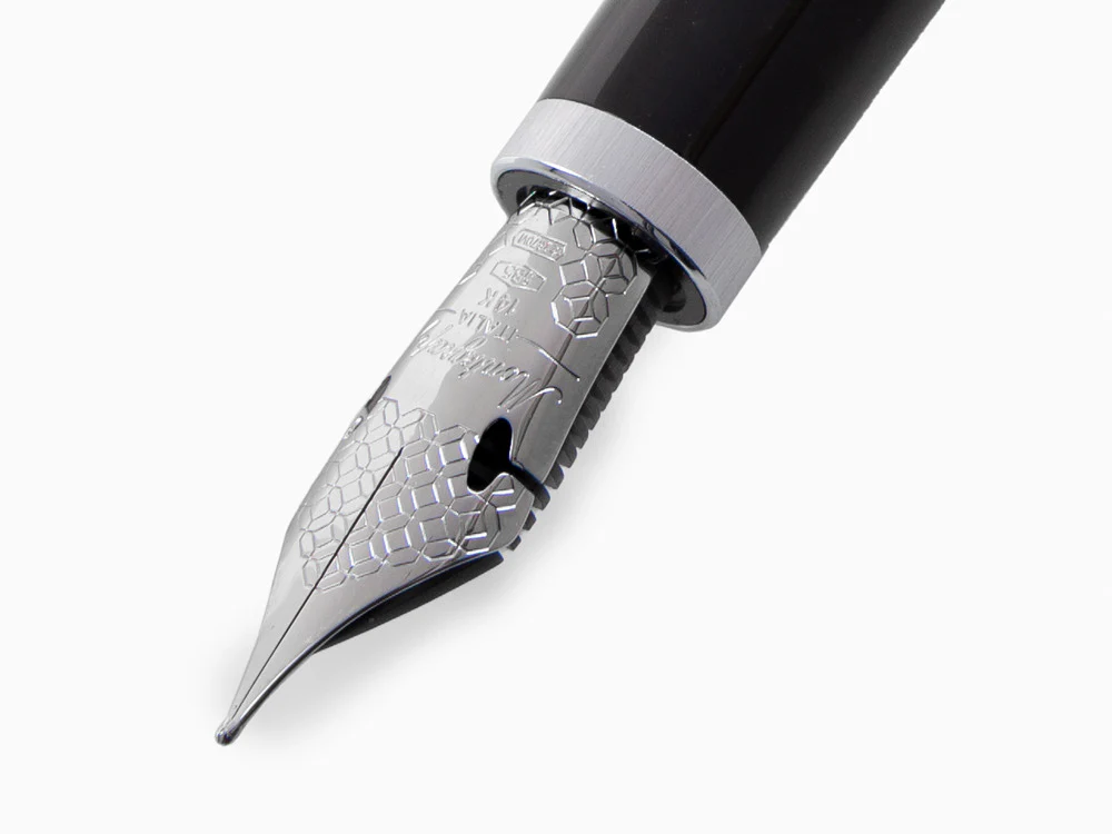 Montegrappa Zero Fountain Pen, Black Resin, 14k Gold Flex, ISZEI-XP - Image 5