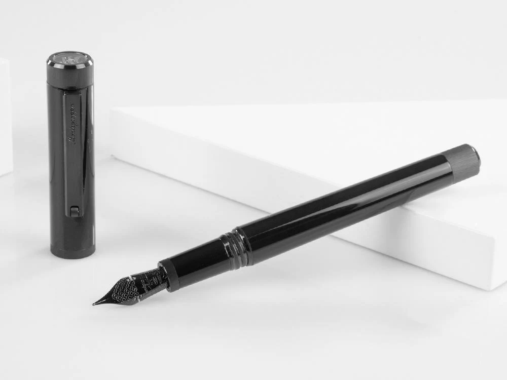 Montegrappa Zero Fountain Pen, Black Resin, Flex, ISZEI-XC - Image 2