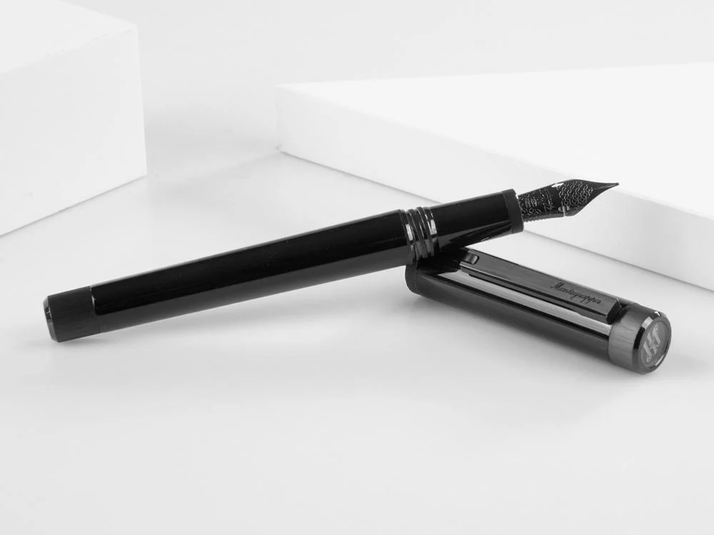 Montegrappa Zero Fountain Pen, Black Resin, Flex, ISZEI-XC - Image 6