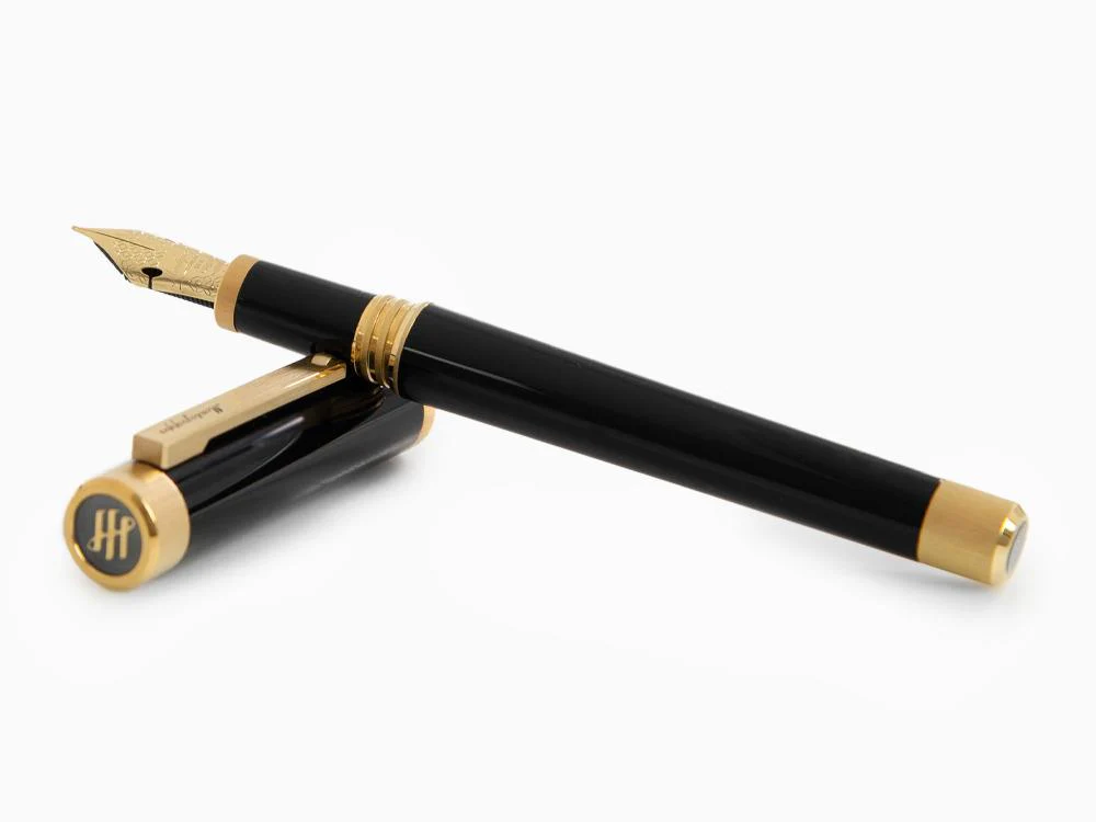 Montegrappa Zero Fountain Pen, Black Resin, Gold, Flex,  ISZEI-XY - Image 8