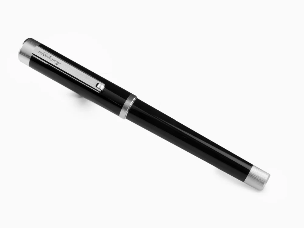 Montegrappa Zero Fountain Pen, Black Resin, Palladium IP, ISZEI-IP - Image 3