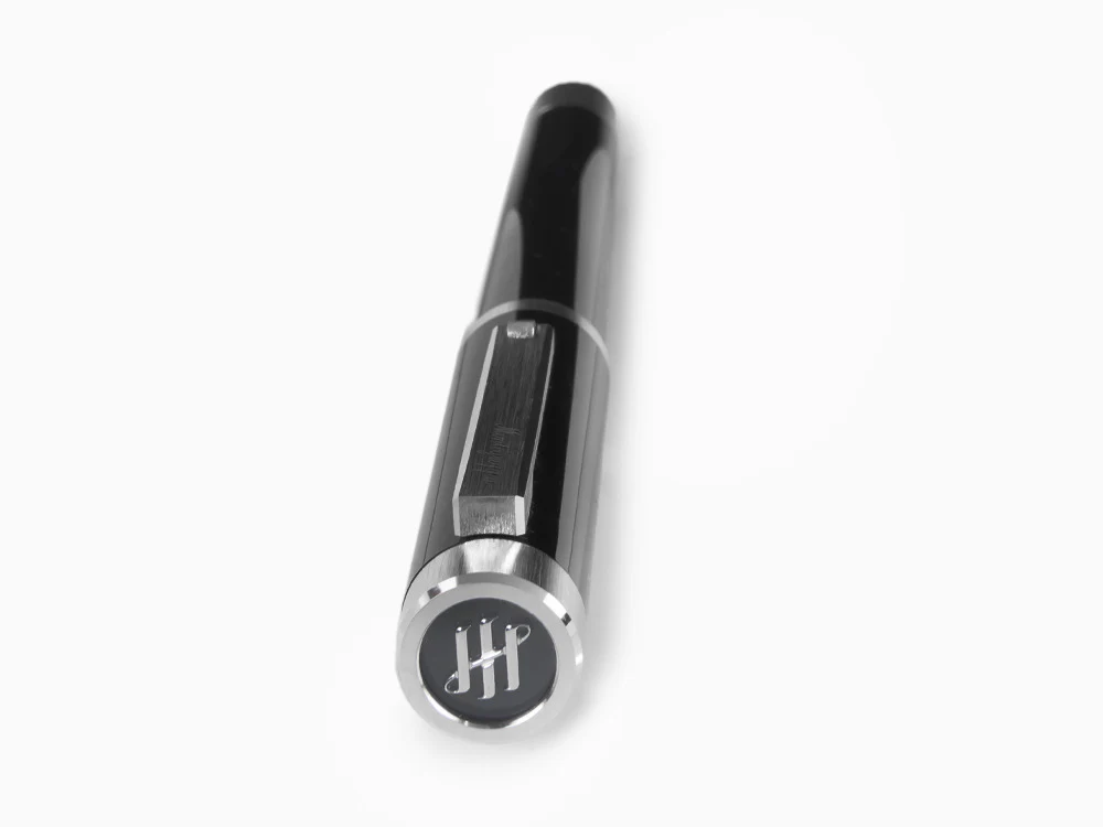 Montegrappa Zero Fountain Pen, Black Resin, Palladium IP, ISZEI-IP - Image 6