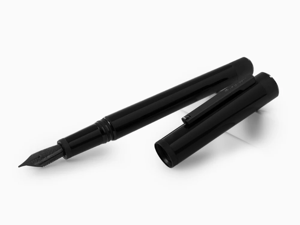 Montegrappa Zero Fountain Pen, Black Resin, Ultra Black, ISZEI-IC - Image 4