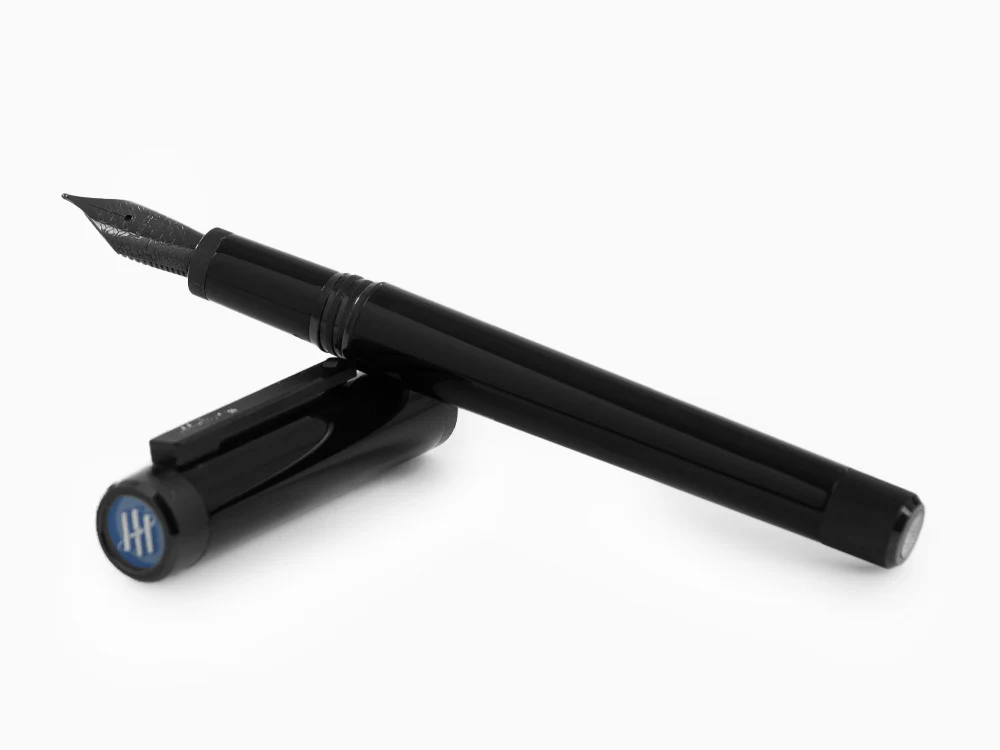 Montegrappa Zero Fountain Pen, Black Resin, Ultra Black, ISZEI-IC - Image 7