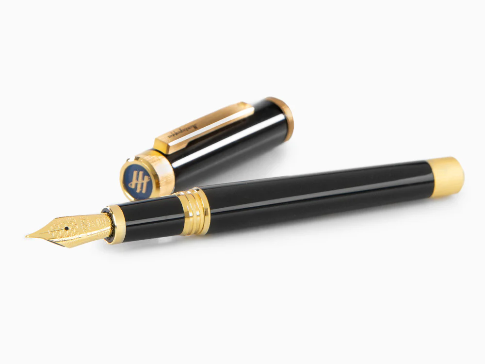 Montegrappa Zero Fountain Pen, Black Resin, Yellow gold trims, ISZEI-4Y - Image 7