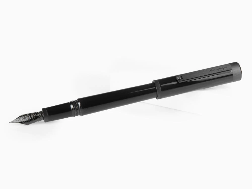 Montegrappa Zero Fountain Pen, Ultra Black Ruthenium, ISZEI-4C - Image 4