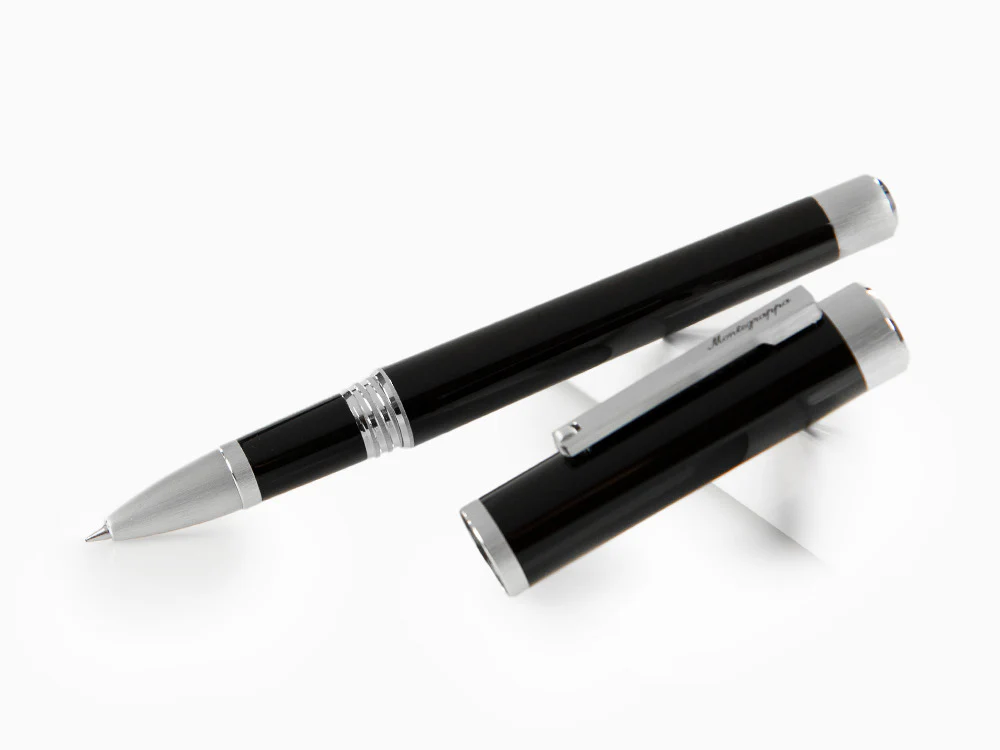 Montegrappa Zero Rollerball pen, Black Resin, Palladium IP, ISZEIRIP - Image 4