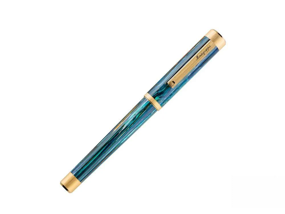 Montegrappa Zero Zodiac Cancer Rollerball pen, Blue, Gold plated, ISZEZRIY-G9 - Image 5