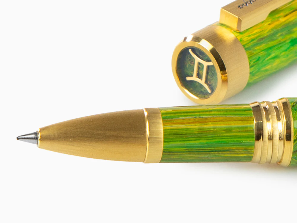 Montegrappa Zero Zodiac Gemini Rollerball pen, Green, Gold plated, ISZEZRIY-G7 - Image 5