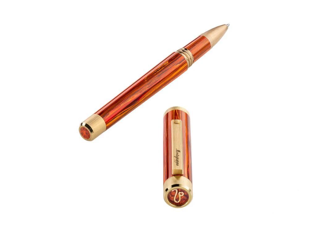 Montegrappa Zero Zodiac Leo Rollerball pen, PVD Gold, Orange, ISZEZRIY-O2 - Image 6
