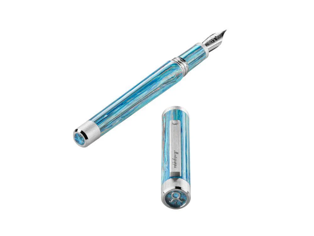 Montegrappa Zero Zodiac Taurus Fountain Pen, Blue, ISZEZ-IP-A1 - Image 6