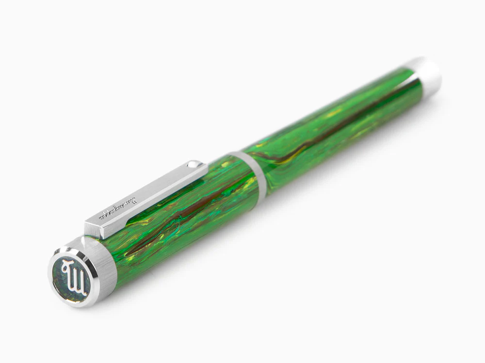Montegrappa Zero Zodiac Virgo Fountain Pen, Stainless Steel, ISZEZ-IP-G8 - Image 6