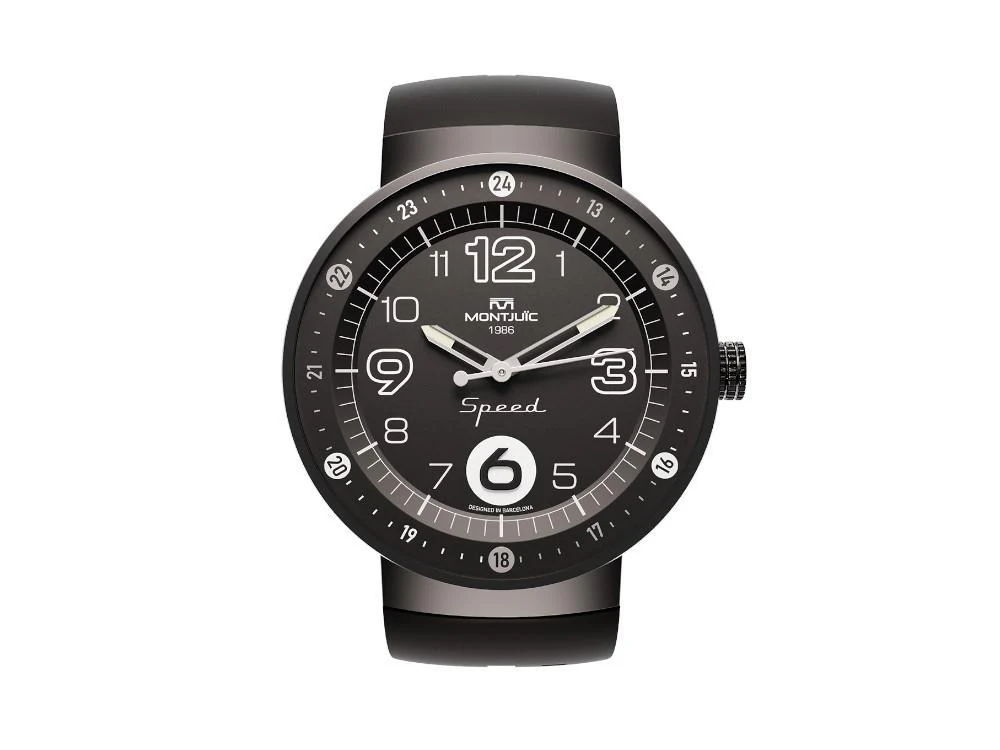 Montjuic Elegance Quartz Watch, Stainless Steel 316L, Black, 43 mm, MJ1.0103.B