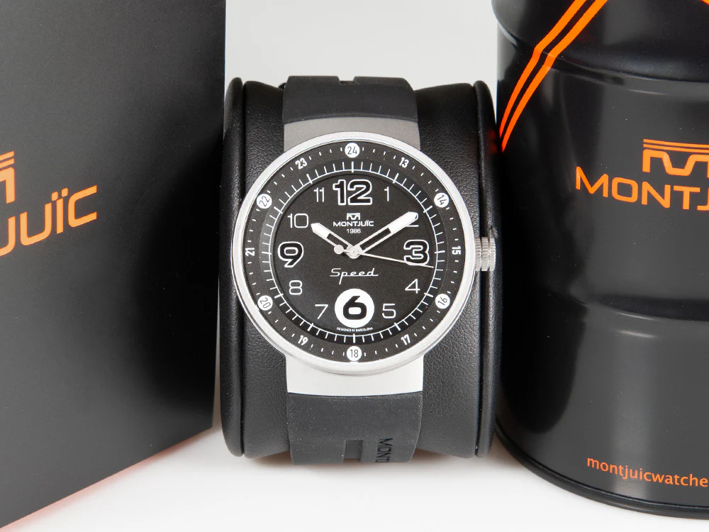 Montjuic Elegance Quartz Watch, Stainless Steel 316L, Black, 43 mm, MJ1.0103.S - Image 2