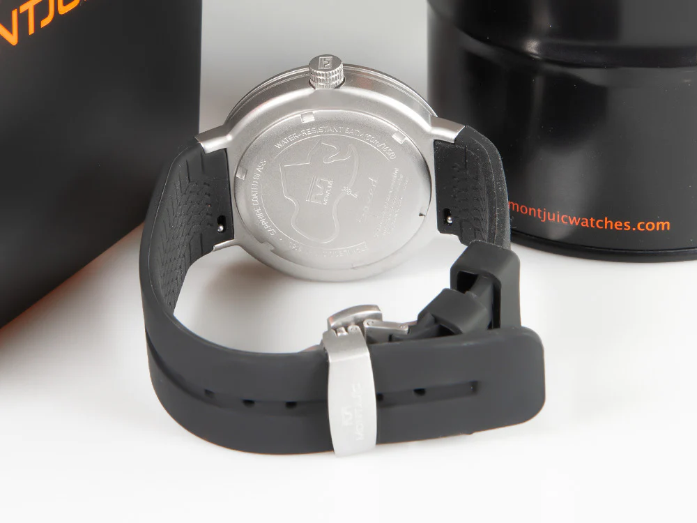Montjuic Elegance Quartz Watch, Stainless Steel 316L, Black, 43 mm, MJ1.0103.S - Image 3