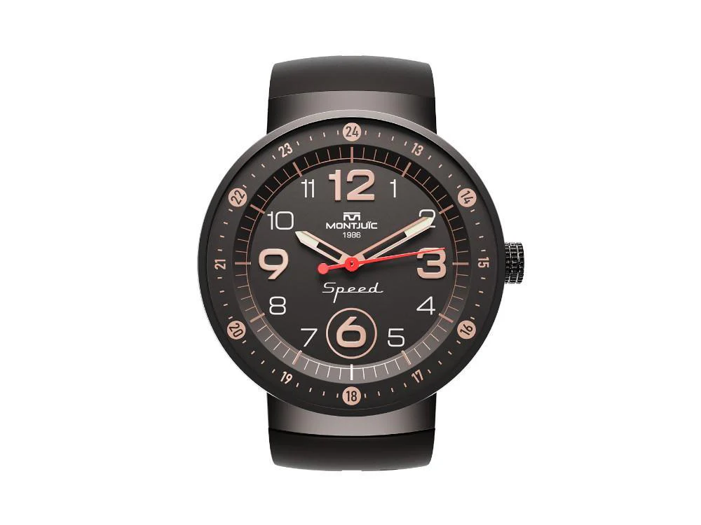 Montjuic Elegance Quartz Watch, Stainless Steel 316L, Black, 43 mm, MJ1.0507.B