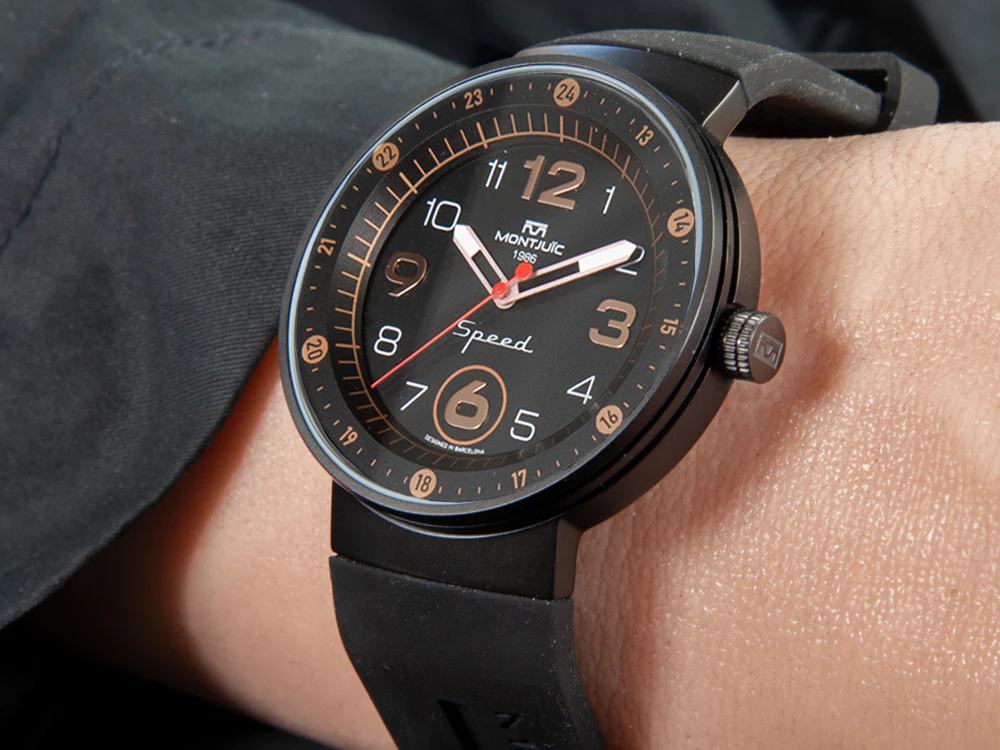 Montjuic Elegance Quartz Watch, Stainless Steel 316L, Black, 43 mm, MJ1.0507.B - Image 6