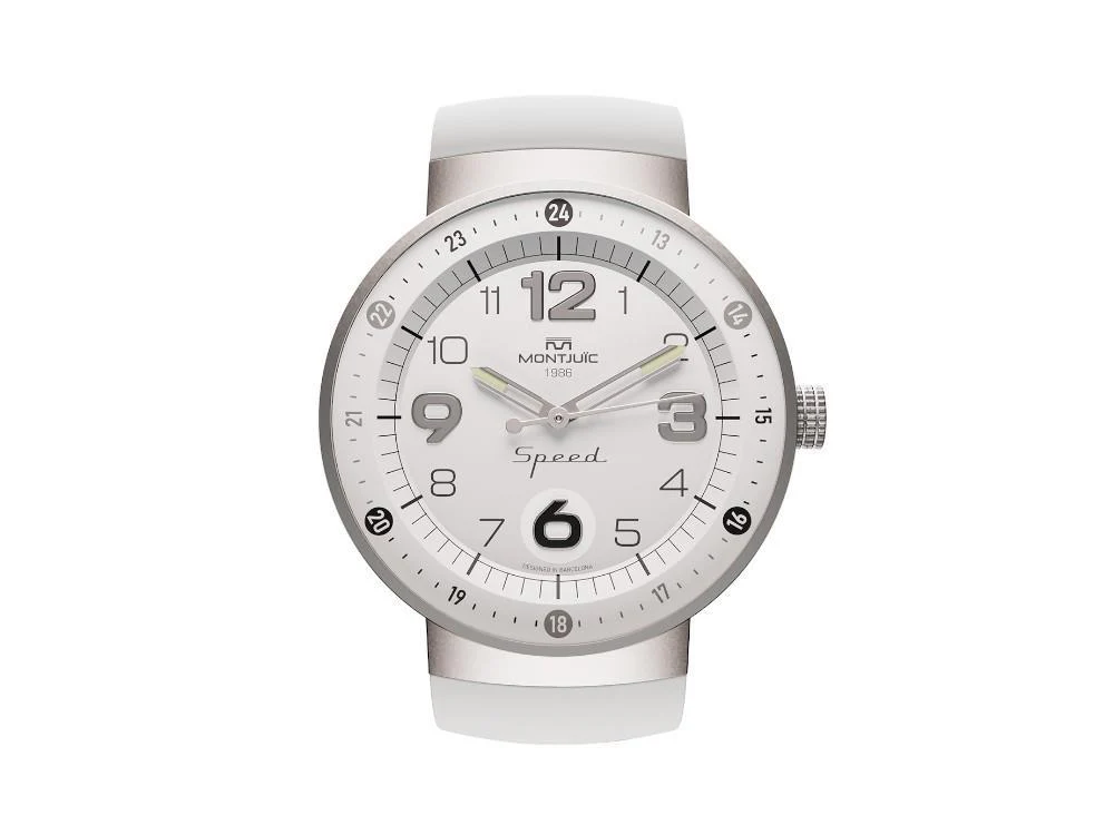 Montjuic Elegance Quartz Watch, Stainless Steel 316L, White, 43 mm, MJ1.0406.S