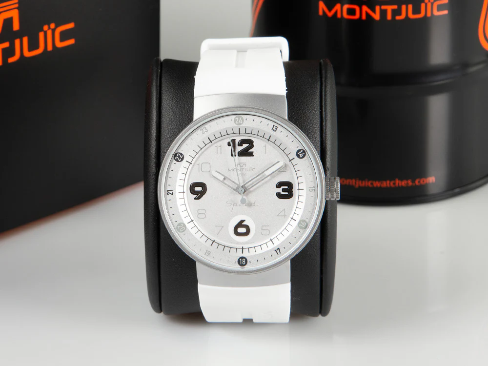 Montjuic Elegance Quartz Watch, Stainless Steel 316L, White, 43 mm, MJ1.0406.S - Image 2