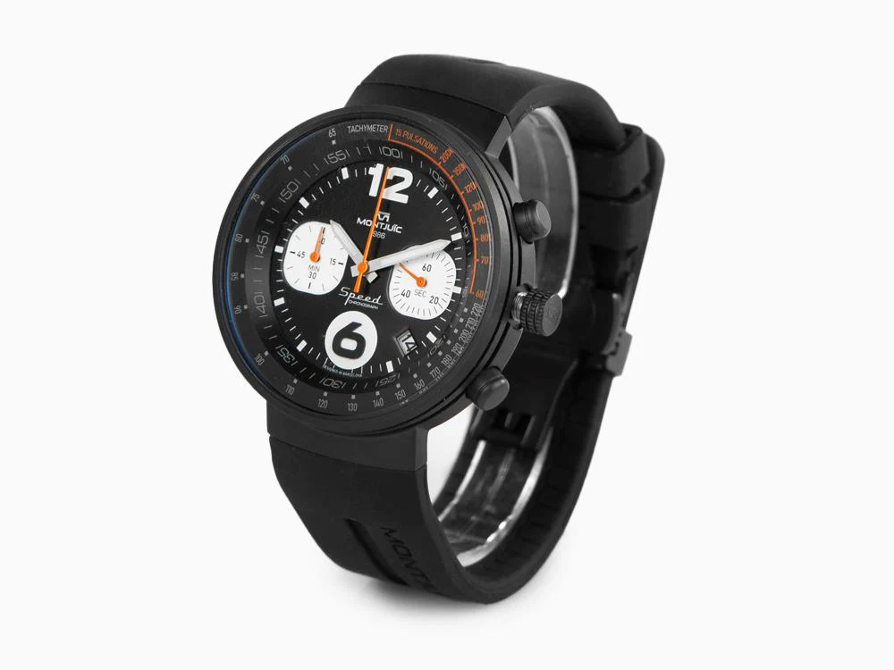 Montjuic Speed Chronograph Quartz Watch, Black, 45mm, MJ2.0101.B - Image 4