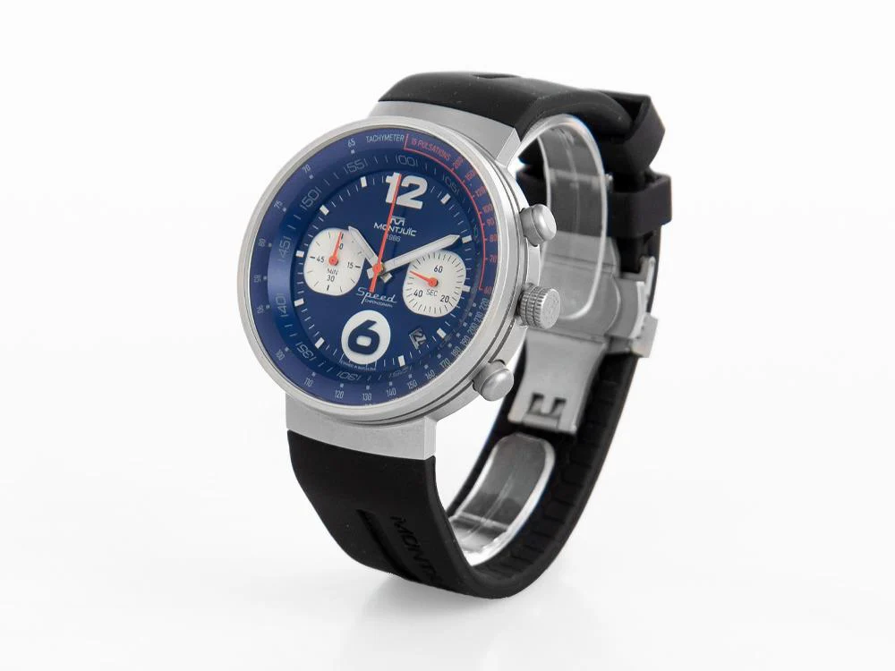 Montjuic Speed Chronograph Quartz Watch, Stainless Steel, Blue, 45mm, MJ2.0303.S - Image 4