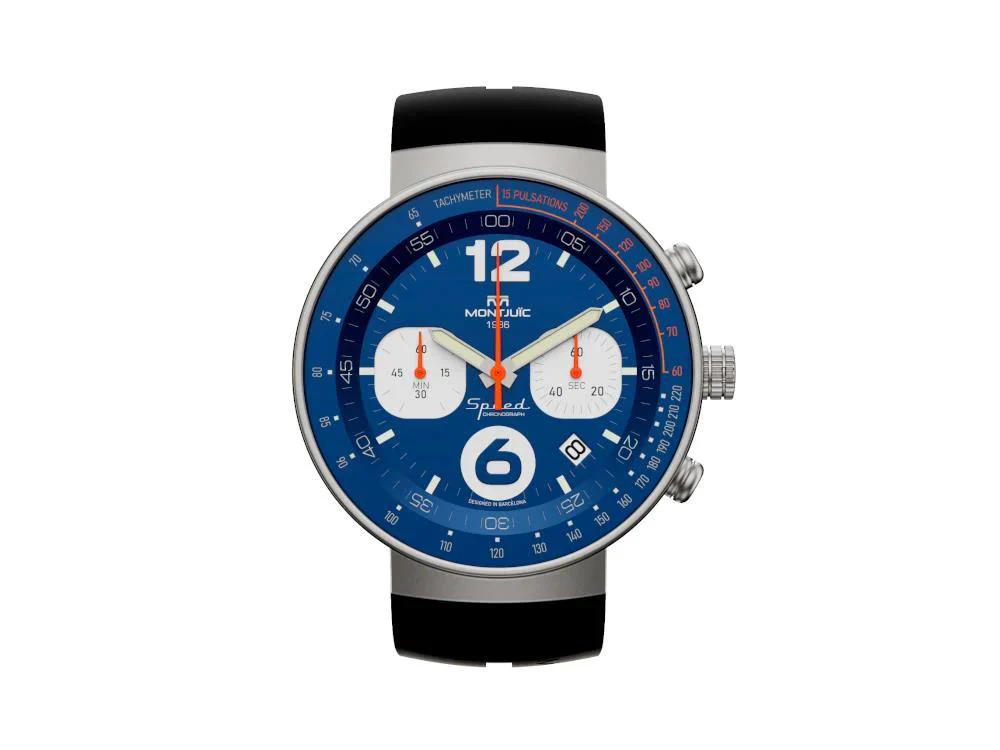 Montjuic Speed Chronograph Quartz Watch, Stainless Steel, Blue, 45mm, MJ2.0303.S - Image 9