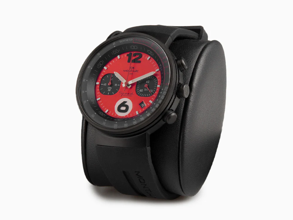 Montjuic Speed Chronograph Quartz Watch, Stainless Steel, Red, 45 mm, MJ2.0602.B - Image 4