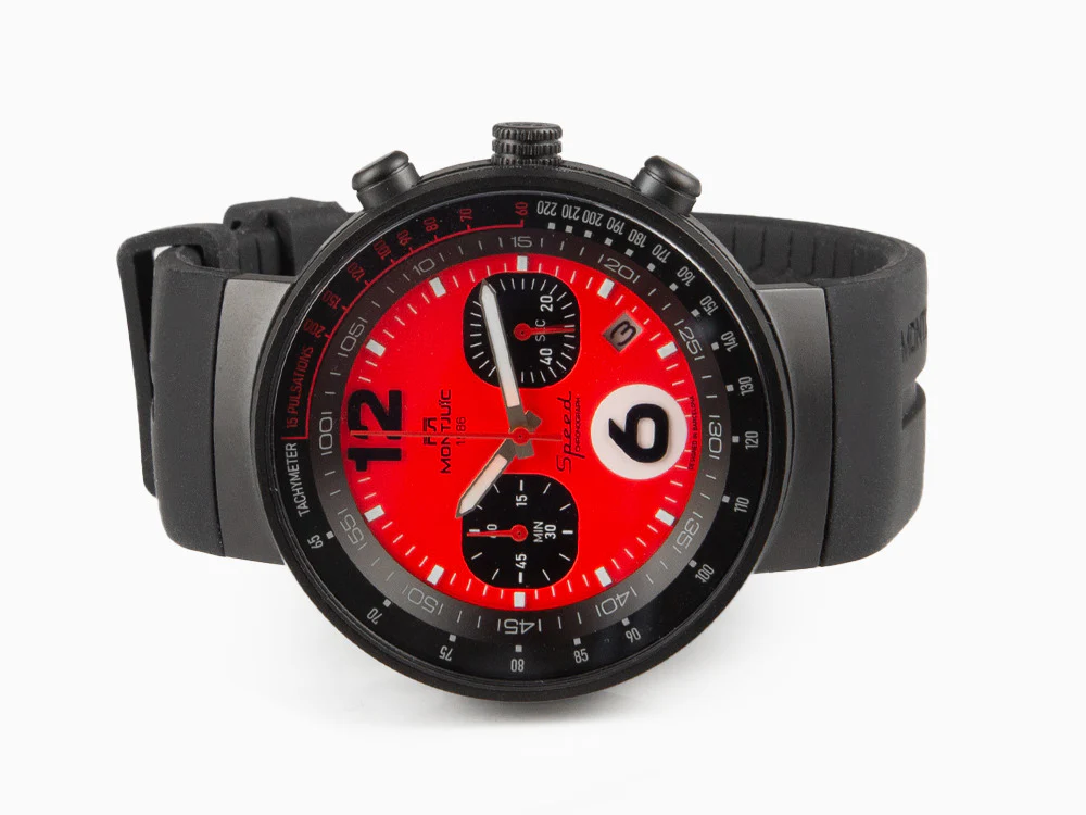 Montjuic Speed Chronograph Quartz Watch, Stainless Steel, Red, 45 mm, MJ2.0602.B - Image 6