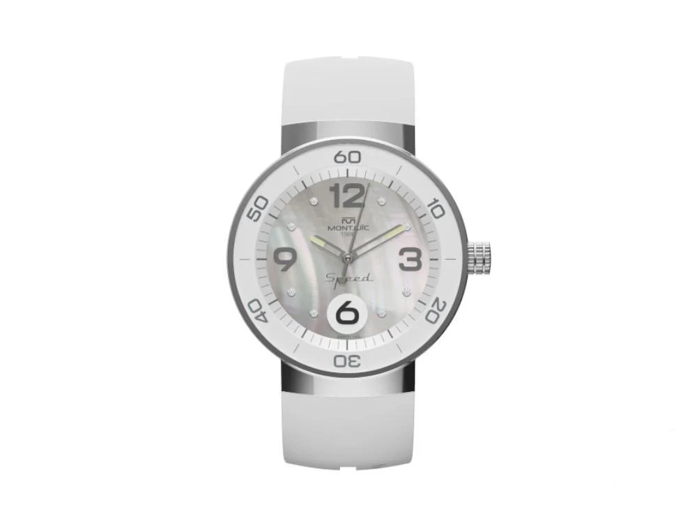 Montjuic Speed Elegance Lella Lombardi Quartz Watch, Pearl, 43 mm, MJ1.1914.P - Image 2