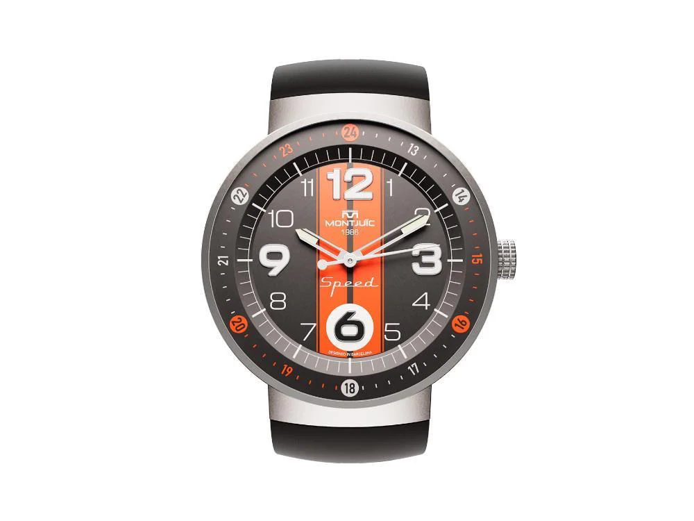 Montjuic Sport Quartz Watch, Stainless Steel 316L, Black, 43 mm, MJ1.0801.S
