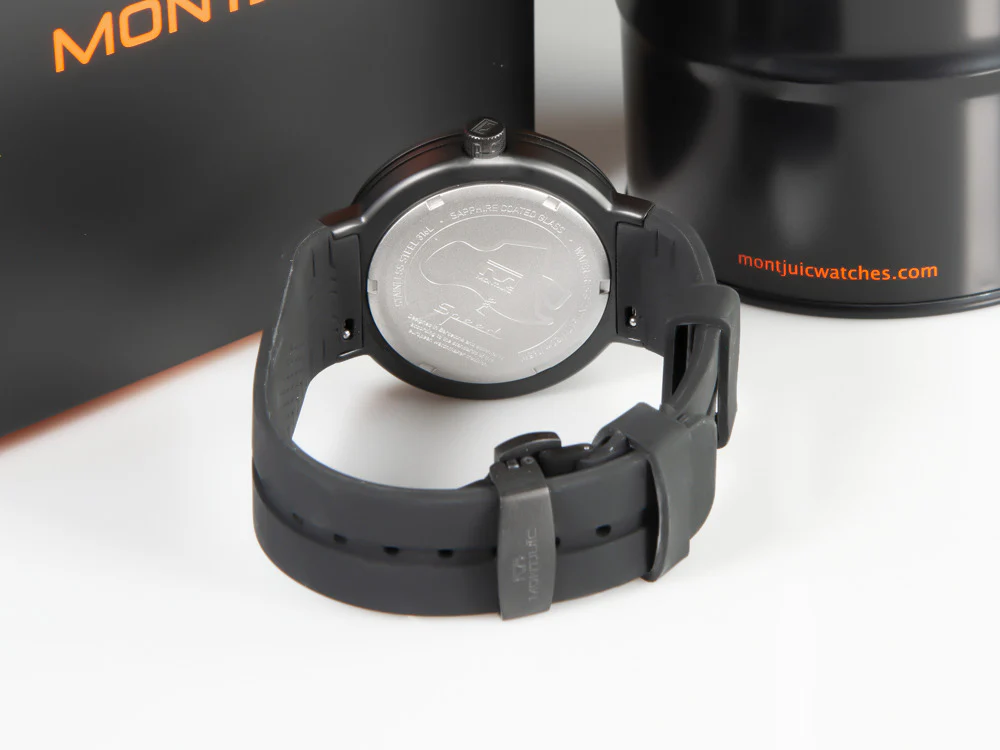 Montjuic Standard Quartz Watch, Stainless Steel 316L, Black, 43 mm, MJ1.0101.B - Image 3