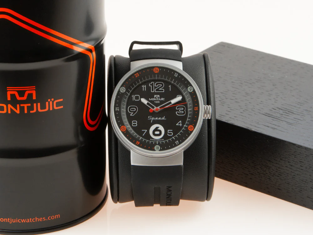 Montjuic Standard Quartz Watch, Stainless Steel 316L, Black, 43 mm, MJ1.0101.S - Image 2