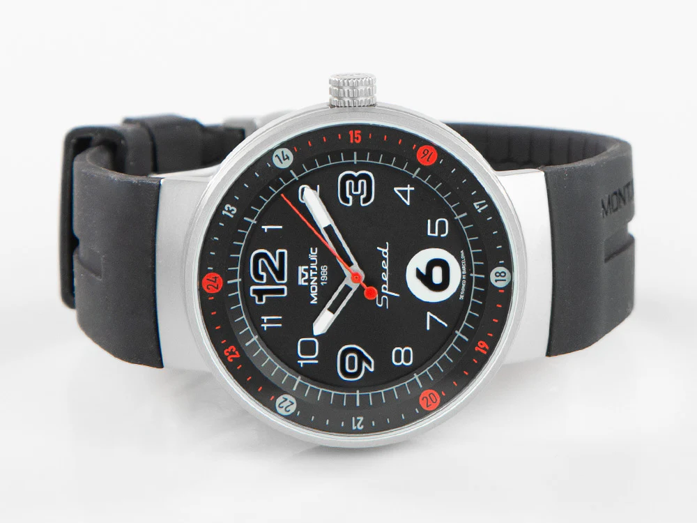 Montjuic Standard SS Quartz Watch, Stainless Steel, Black, 43 mm, MJ1.0102.S - Image 6