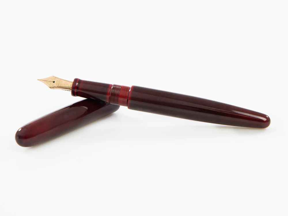 Nakaya Cigar Fountain Pen Long Aka-Tamenuri, Ebonite, Urushi lacquer - Image 8
